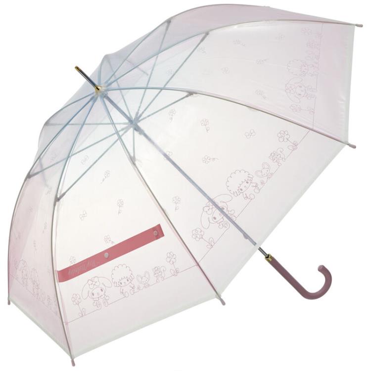 65％OFF！マイメロディ UBV60 プレミアムビニール傘 60cm ラインデザイン 長傘 手開き グラスファイバー 【単品発送】【ラッピング不可】のサムネイル
