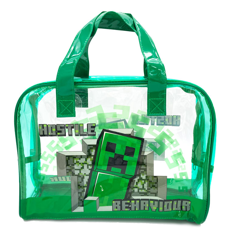 Minecraft マインクラフト ビニールトート クリーパー サマーアイテム マイクラ プールバッグ クリア プール おでかけ 海 夏 クリアバッグ かわいい ギフト 554644のサムネイル