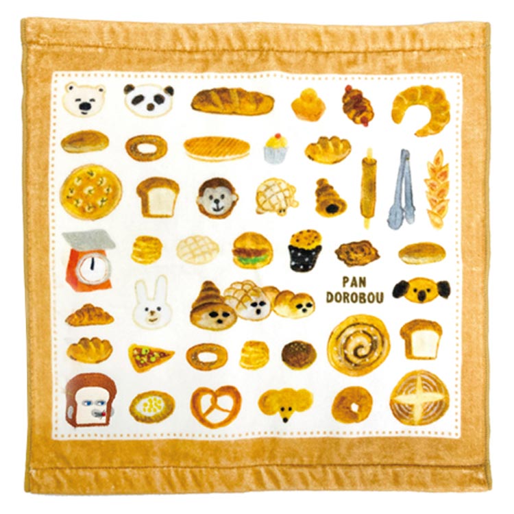 パンどろぼう アップリケつきハンドタオル ミニタオル かわいいのサムネイル