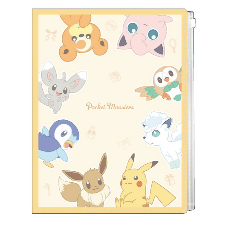 【最大500円OFFクーポンあり!】ポケットモンスター ファスナー付き6ポケットクリアファイル 集合 CUTE MODEL ポケモン A4サイズ 収納ポケット付き ピカチュウ モクロー ポッチャマ 027397のサムネイル