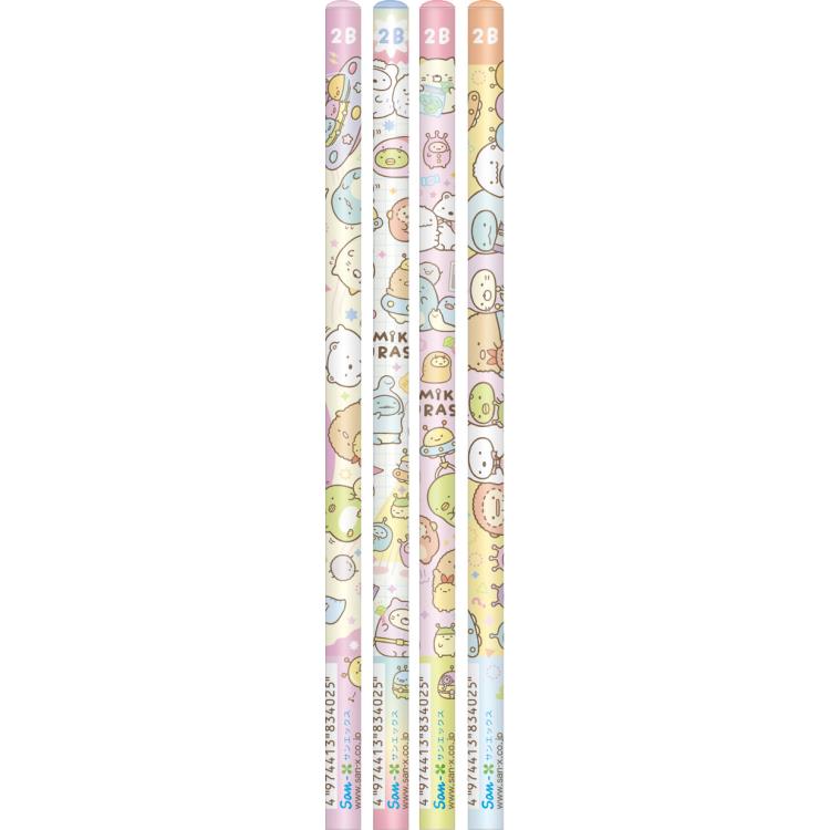 【4種セット】すみっコぐらし 鉛筆2B 丸軸 ふしぎなおともだち 4本組