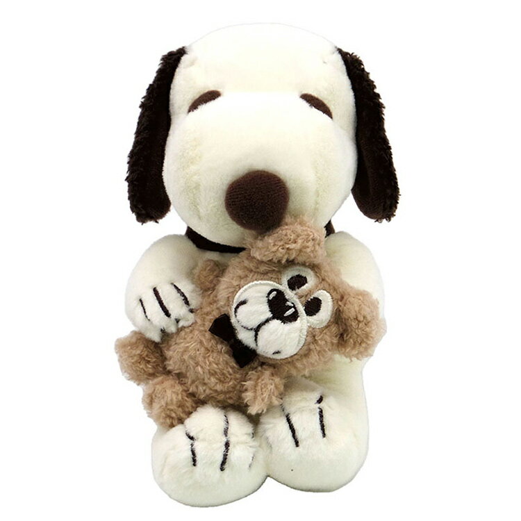 スヌーピー ぬいぐるみS SNOOPY and Teddy Bear 185686 人形 ぬい撮り 推し活 モカ色 チェック テディベア