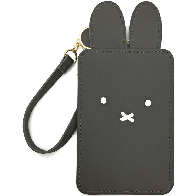 ミッフィー パスケース グレー フェイス ディックブルーナ ナチュラルカラー 定期入れ リール付き 197726のサムネイル