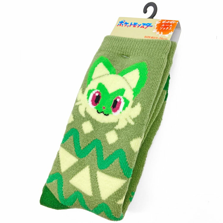 ポケットモンスター ぽっかぽかルームソックス ニャオハ さんかく ウインターアイテム ポケモン もこもこ あったか 暖かい 冬 くつした 018476のサムネイル
