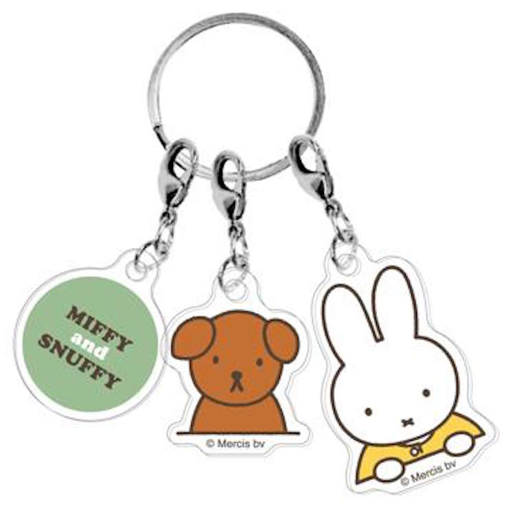 ミッフィー 3連アクリルキーホルダー GR マスコット チャーム 3連 グリーン MIFFY and SNUFFY 074510