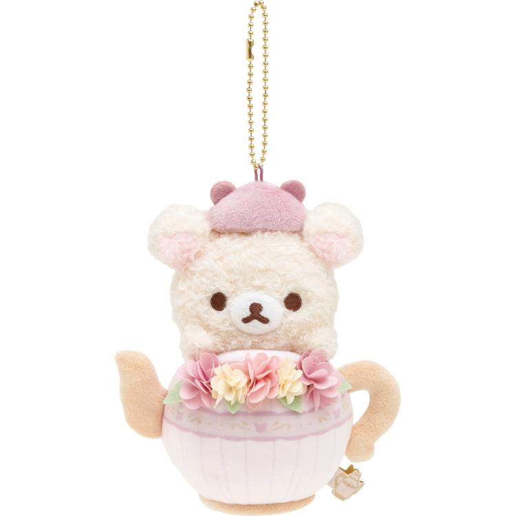 リラックマ ぶらさげぬいぐるみ コリラックマ コリコグのフラワーティータイム ぬいぐるみキーホルダー ボールチェーン付 ティーポット 花のサムネイル