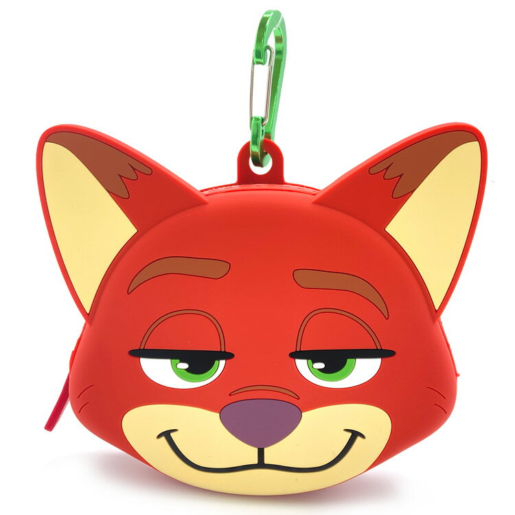 ズートピア カラビナ付シリコンポーチ ニック ディズニー ダイカットポーチ フェイス かわいい シリコン製 プニプニ 持ち歩き 737799のサムネイル