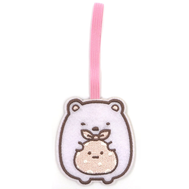 すみっコぐらし めくれるネームホルダー しろくま 名札 フェルト ワッペン 刺繍 隠せる かくれる ルー..