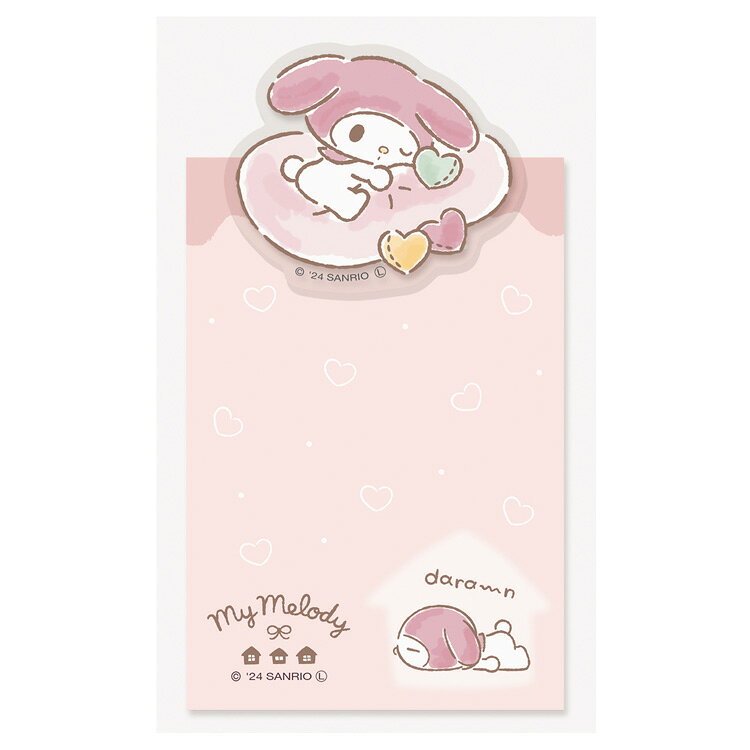 商品仕様だらりんとリラックスしたポーズのサンリオキャラクターズと一緒にチルってみませんか？ 【サイズ】 ミニメモ：約H95×W65mm アクリルクリップ：約H45×W51mm パッケージ：約H155×W80×D13mm 【素材】アクリル、紙 【重量】約22g 【内容】ミニメモ：20枚/アクリルクリップ：1個 【生産国】日本特記事項※画像はあくまでも商品イメージになります。実際の商品と色や仕様が異なる場合がありますので、予め御了承ください。 ※メーカー希望小売価格はメーカーカタログに基づいて掲載しています。