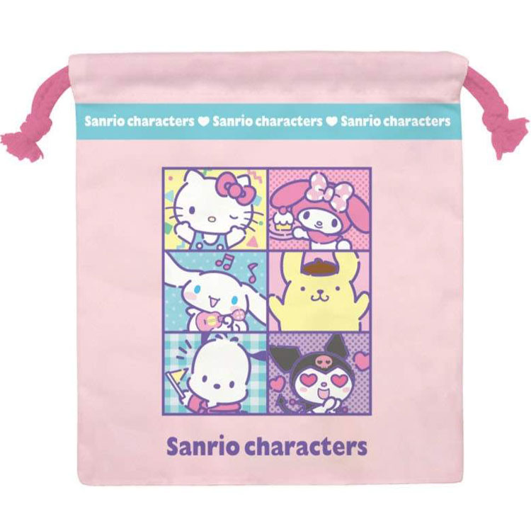 サンリオキャラクターズ 巾着 575052 ピンク 給食袋 コップ袋のサムネイル