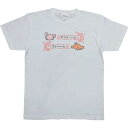 なんでもいきもの Tシャツ L カニとエビ ホワイト よこみぞゆり ティーシャツ 半袖 服 キャラティ キャラT 286614
