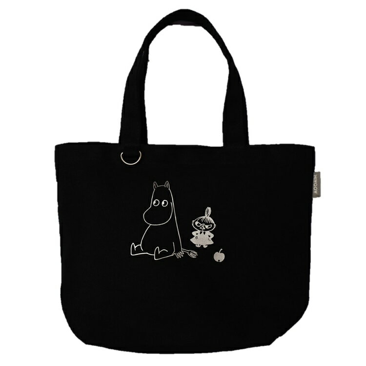 ムーミン メタリックプリントトート BK 059616 MOOMIN Dカン付き ブラック