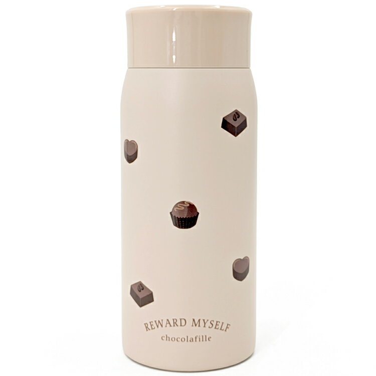 ショコラフィーユ ステンレスボトル 350ml チョコレート 894048 スイーツ柄 保温保冷【ラッピング不可】