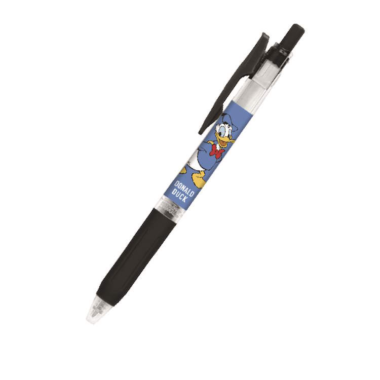 Donald Duck Retractable Gel Ballpoint Pen, Sarasa Clip, Black, SARASA Ballpoint Pen, Black, Pen, Writing Instrument, Writing Utensil, 260387