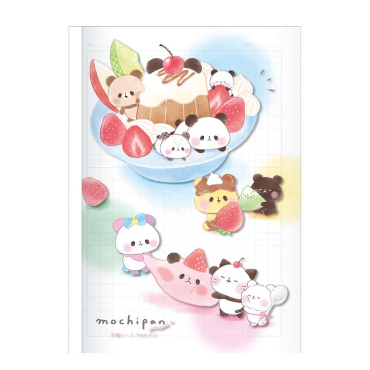 もちもちぱんだ B5クリア方眼ノート 5mm フルーツパーティ ノート 5mm方眼 がくしゅうちょう 252356