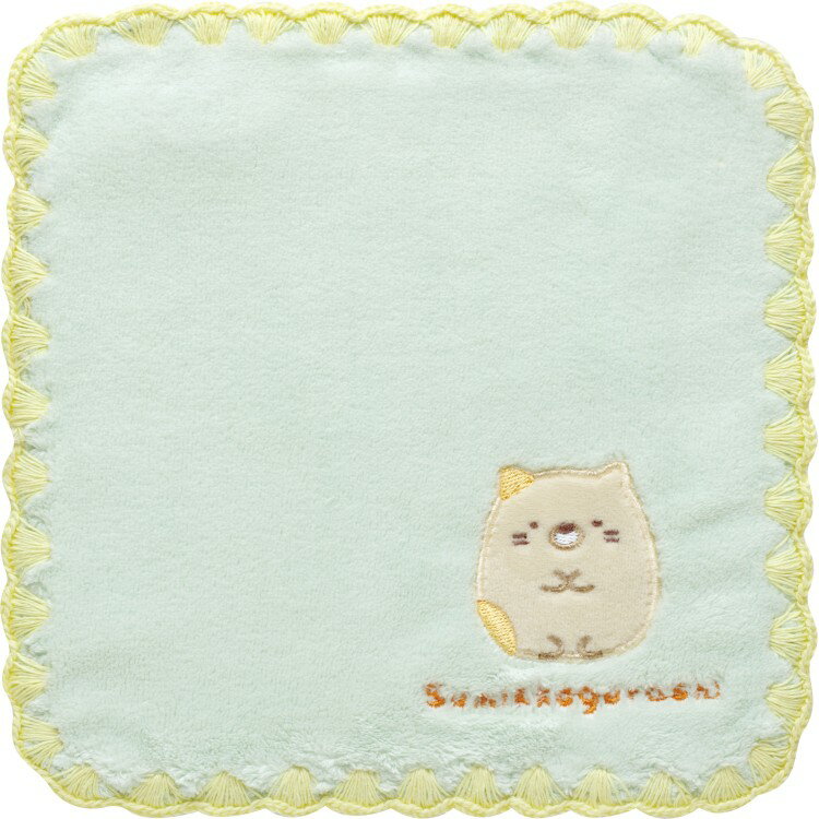 Towels, Handkerchieves - すみっコぐらし ミニタオル ねこ ハンカチタオル 刺しゅうアップリケ マイクロファイバー 20cm