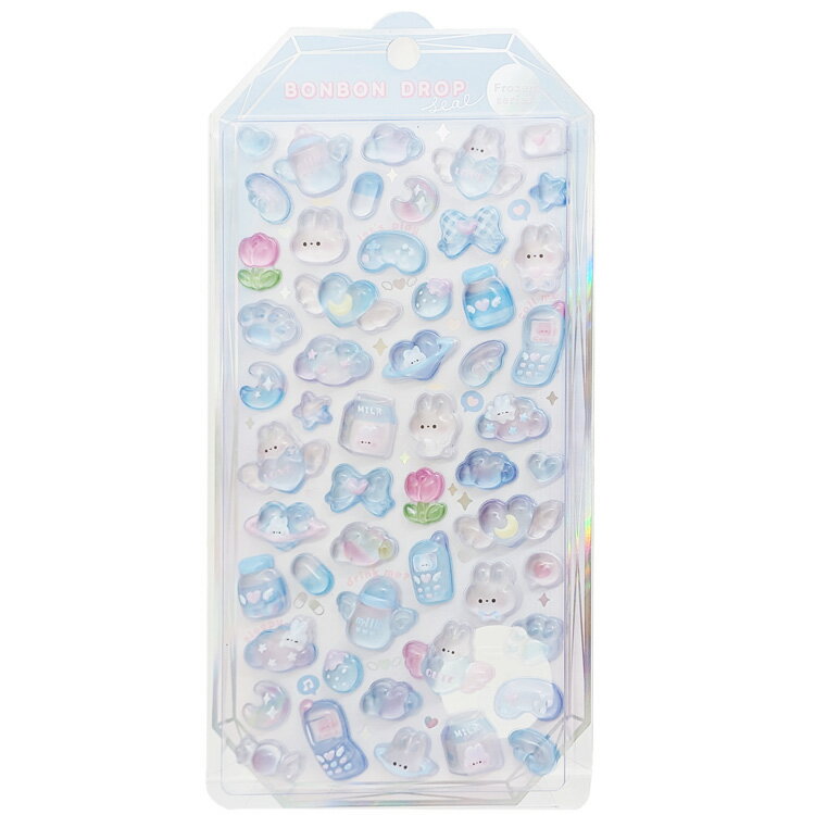 みずいろボンボン ボンボンドロップシール 912520 水色 うさぎ【お1人様1点限り】のサムネイル