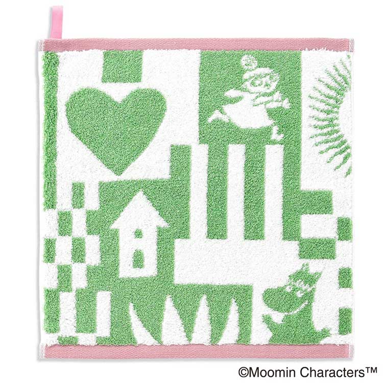 ムーミン 47-0391080G ウォッシュタオル グリーン プレイ 80周年記念 MOOMIN