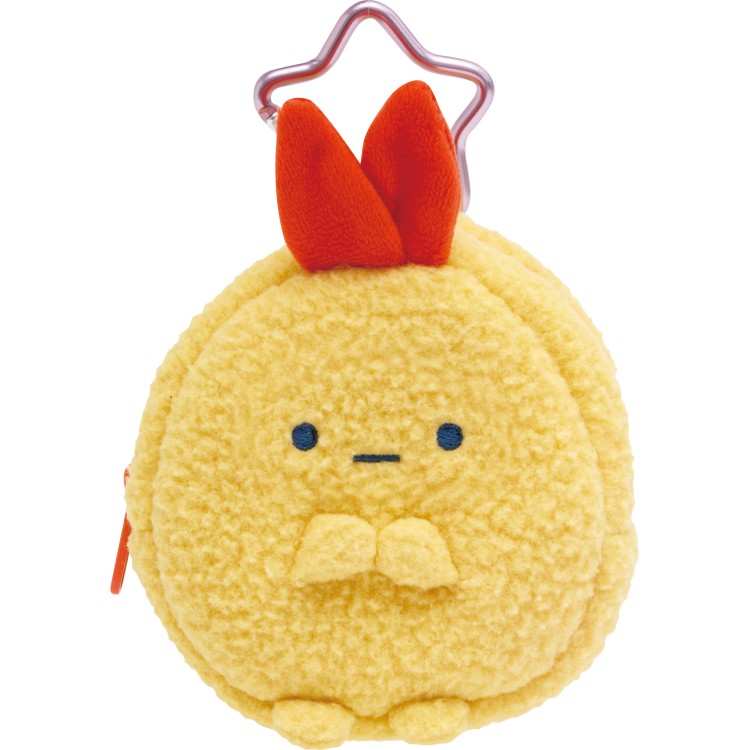 5月上旬以降〜出荷 すみっコぐらし ぬいぐるみミニポーチ えびふらいのしっぽ 夢みるしっぽず カラビナ付 小物入れ