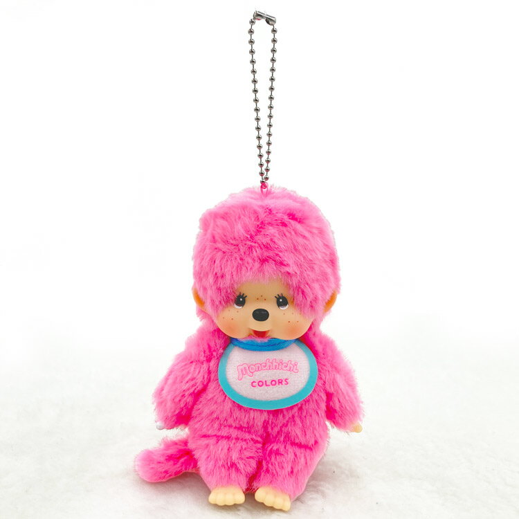 Monchhichi （Standard） - モンチッチ COLORS キーチェーン ベリーピンク キーホルダー ぬいぐるみ ぬいどり アクセサリー
