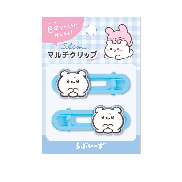 Rakuten - らぶいーず スリムマルチクリップ すもっぴ 前髪クリップ ヘアクリップ 飾り 2個入り 294047
