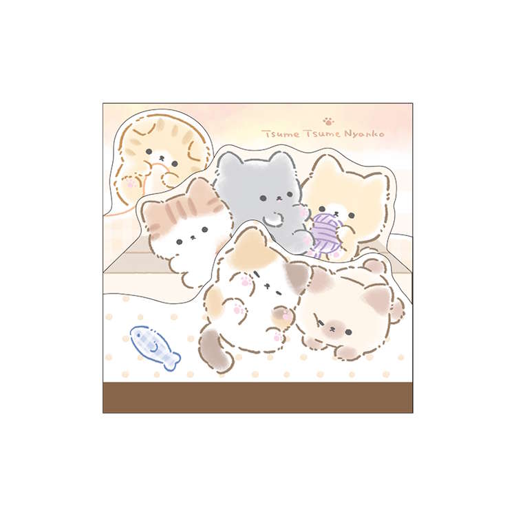 うちのねこちゃん ダイカットスクエアメモ つめつめにゃんこ めも メモ帳 メモ紙 メッセージ 伝言 304210