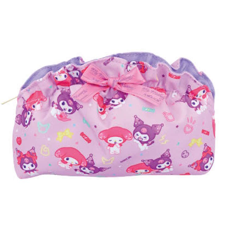 マイメロディ&クロミ フリルポーチ 小物入れ コスメケース ポーチ 入れ物 マイメロディ50周年クロミ20..