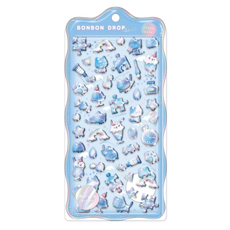 そらねこボンボン ボンボンドロップシール オーロラ 912612 ネコ ファンシー【お1人様1点限り】のサムネイル