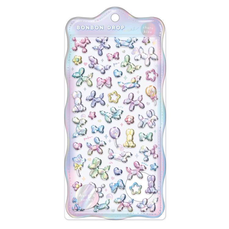 ばるーんボンボン ボンボンドロップシール オーロラ 912629 風船 ファンシー【お1人様1点限り】のサムネイル
