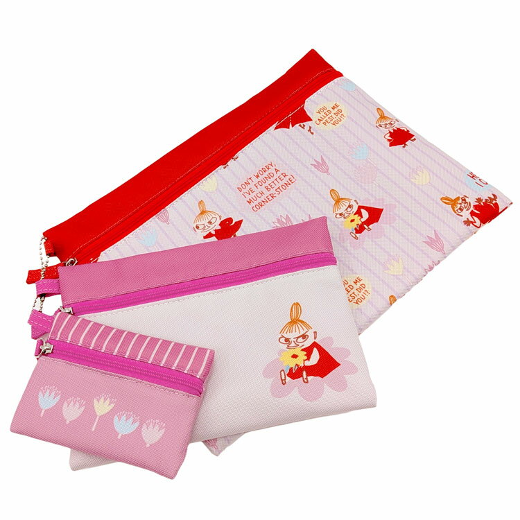 ムーミン 3連ポーチ フラワー リトルミイ 222485