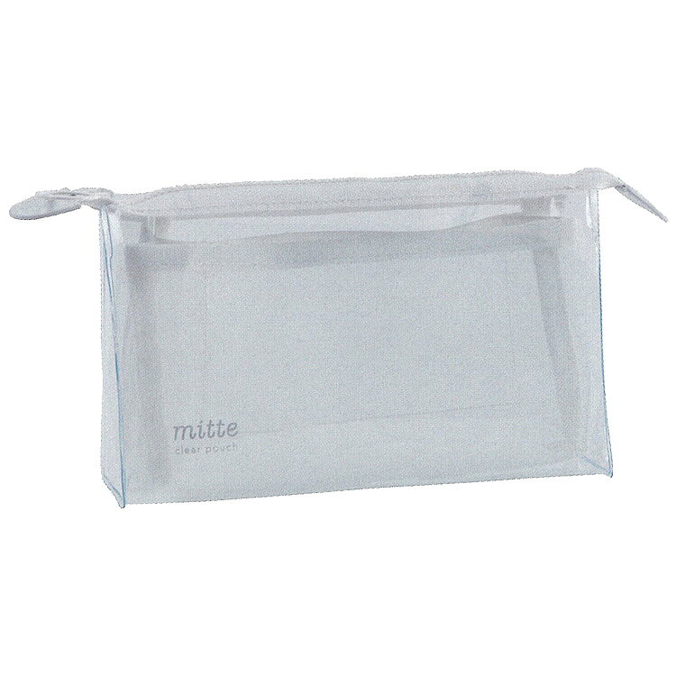 mitte クリアポーチ メッシュ マチ ホワイトソーダ 650722 ミッテ サンスター文具