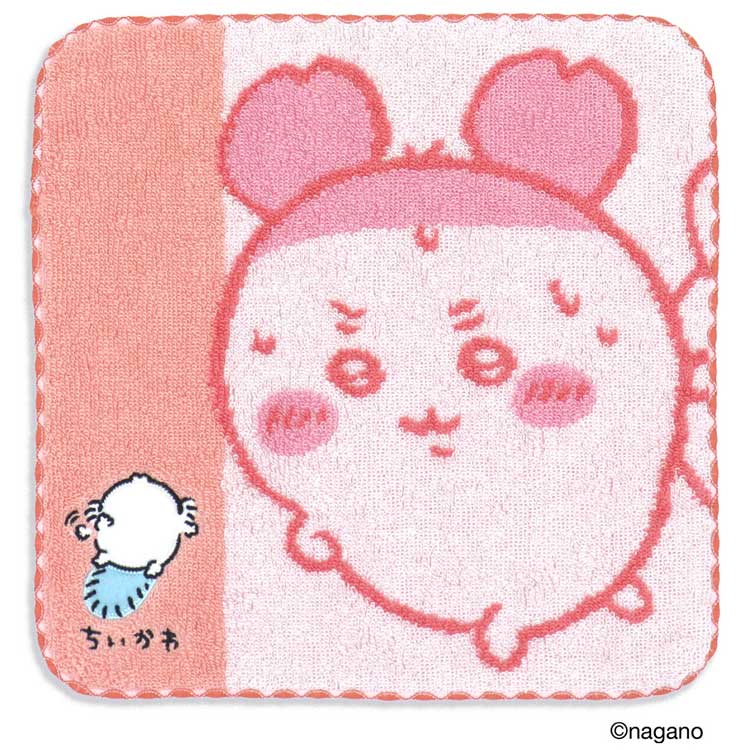 ちいかわ 41-1380080 タオルハンカチ 運んでる ピンク