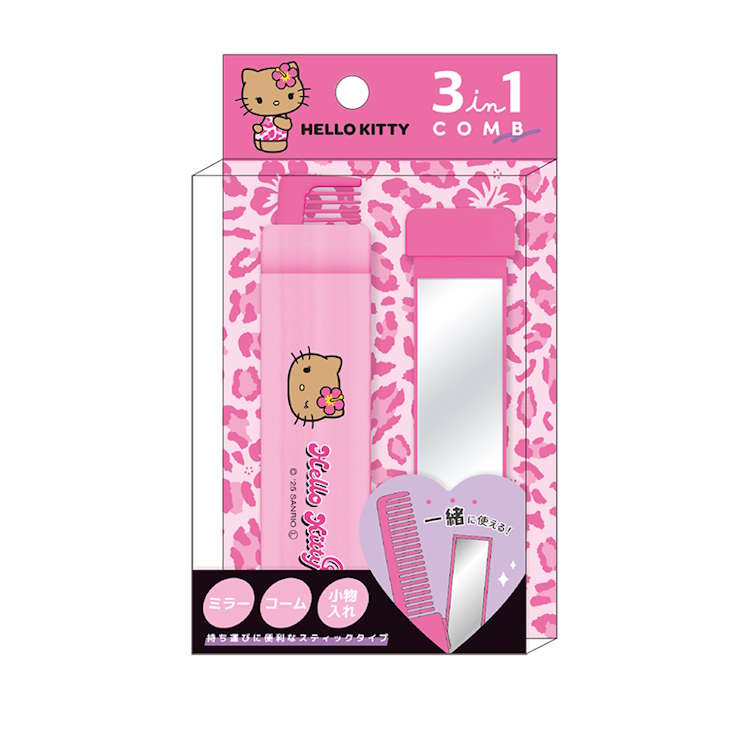 ハローキティ 3in1コーム ピンク ミラー コーム くし クシ 小物入れ 328308