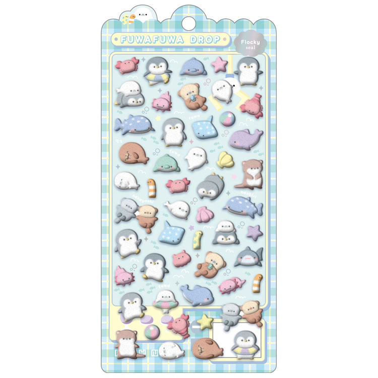 うみうみふわふわ ふわふわドロップシール 010462 シールコレクション ぺんぎん イルカ ラッコ カワウソ クーリア【お1人様1点限り】のサムネイル