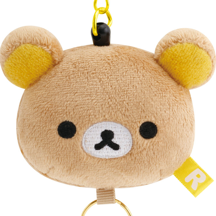 リラックマ ぬいぐるみリールキーホルダー リラックマ フェイスぬいぐるみ 伸びる