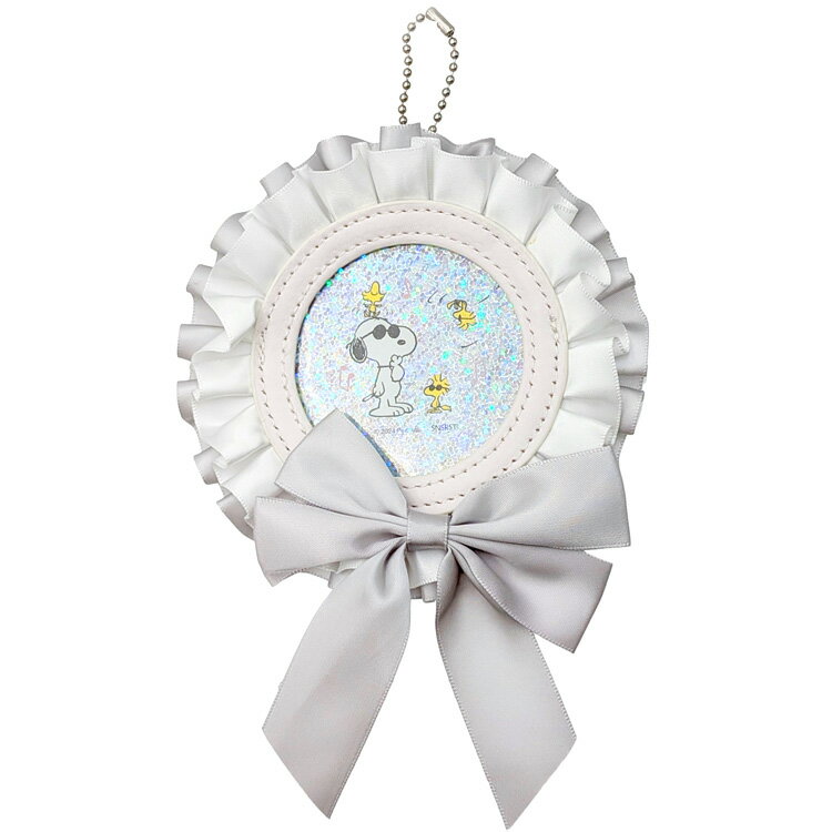 スヌーピー ロゼット型缶バッジケース グレー