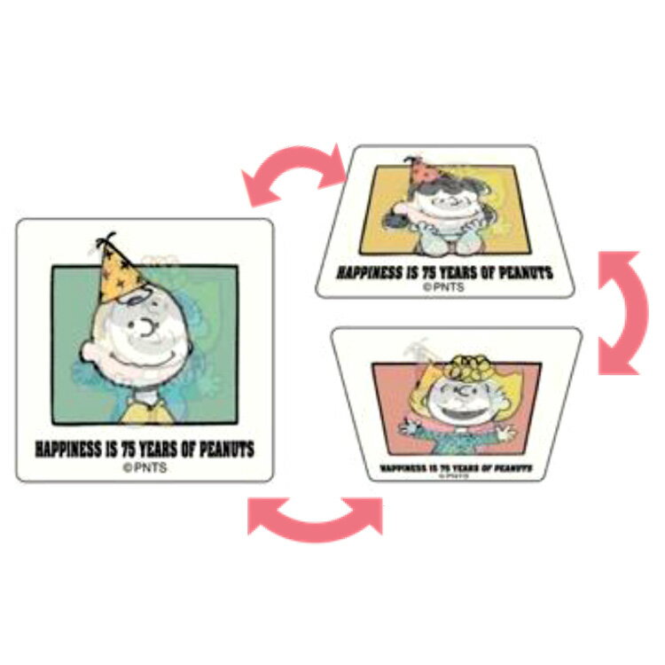 スヌーピー チェンジングステッカー セレブレーションB 304124 PEANUTS75周年 第2弾 ピーナッツ