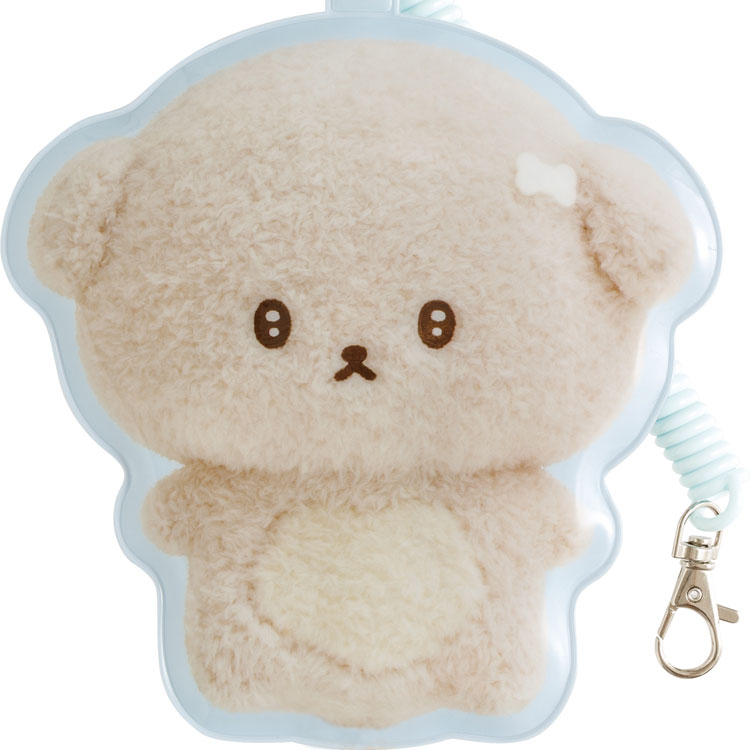 キャラクターズショップ　ラフラフのいしよわちゃん ダイカットパスケース ぬいフォトシリーズ ぬいぐるみ写真 コイル付 フラット 定期入れ｜アングル2