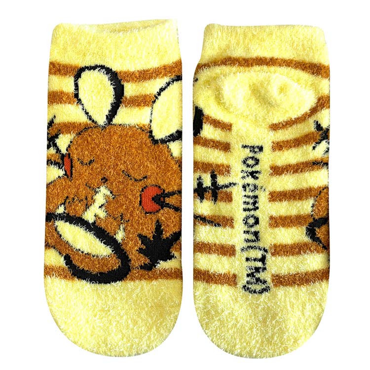 ポケットモンスター もっこもこ靴下 レディース デデンネ ボーダー 199922 キャラックス ウインターアイテム 23〜25cm イエロー(4)