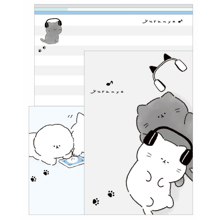 ゆるにゃー&ゆるわん ソーメニーレター 291393 猫 ねこ 犬 いぬ