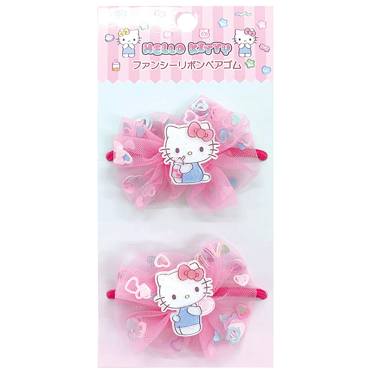 ハローキティ ファンシーリボンペアゴム 056645 ヘアゴム