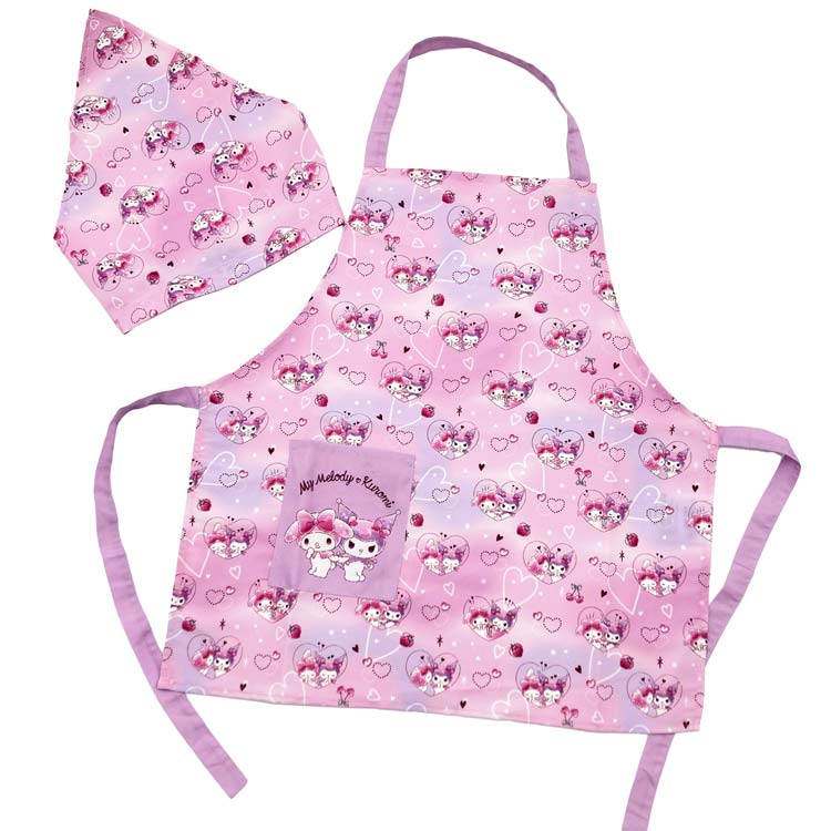 Aprons - マイメロディ&クロミ エプロン三角巾セット 130cm 062758 SANRIO サンリオキャラクターズ