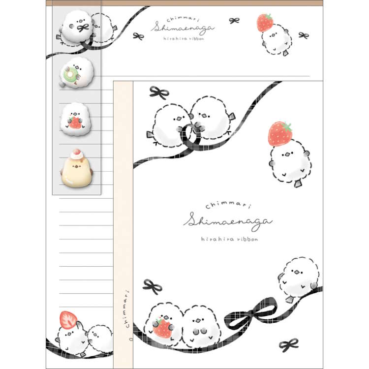 ちんまりしまえなが マシュマロシール付きレター ミックス レターセット 手紙 てがみ メッセージ 381525