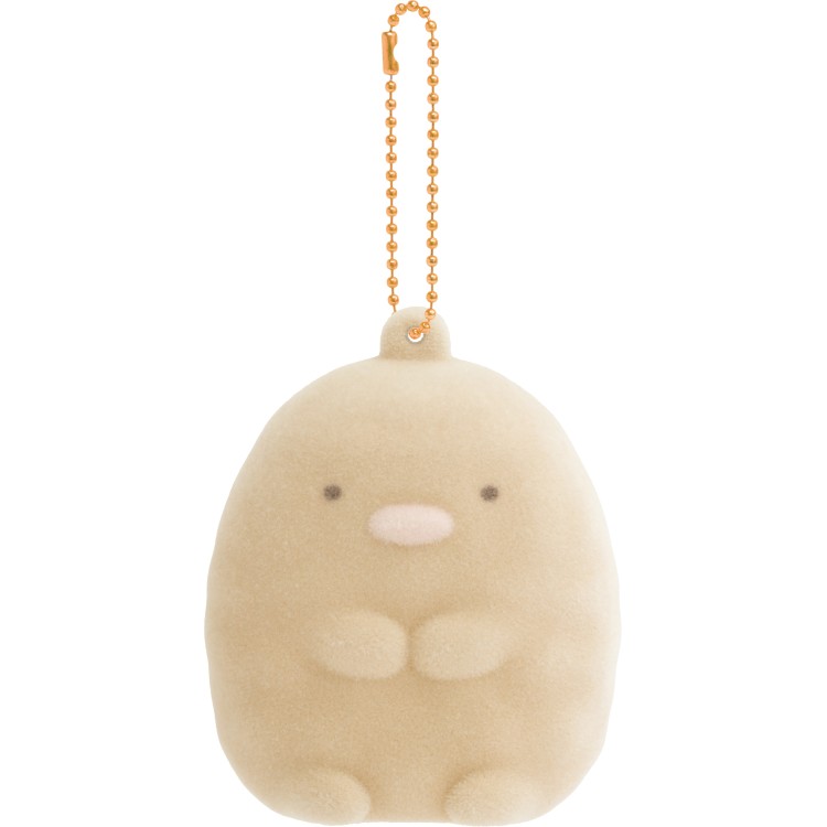 すみっコぐらし ふにふにキーホルダー とんかつ たぬきのまんまるレストラン フロッキー加工 ボールチェーン付マスコット