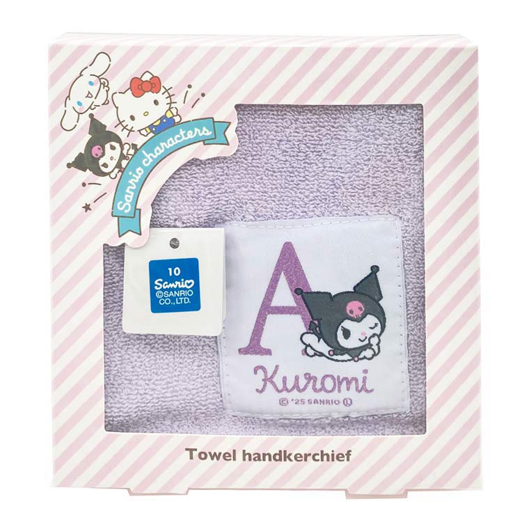 乐天商城 - クロミ タオルハンカチ A 903776 イニシャル KUROMI サンリオ