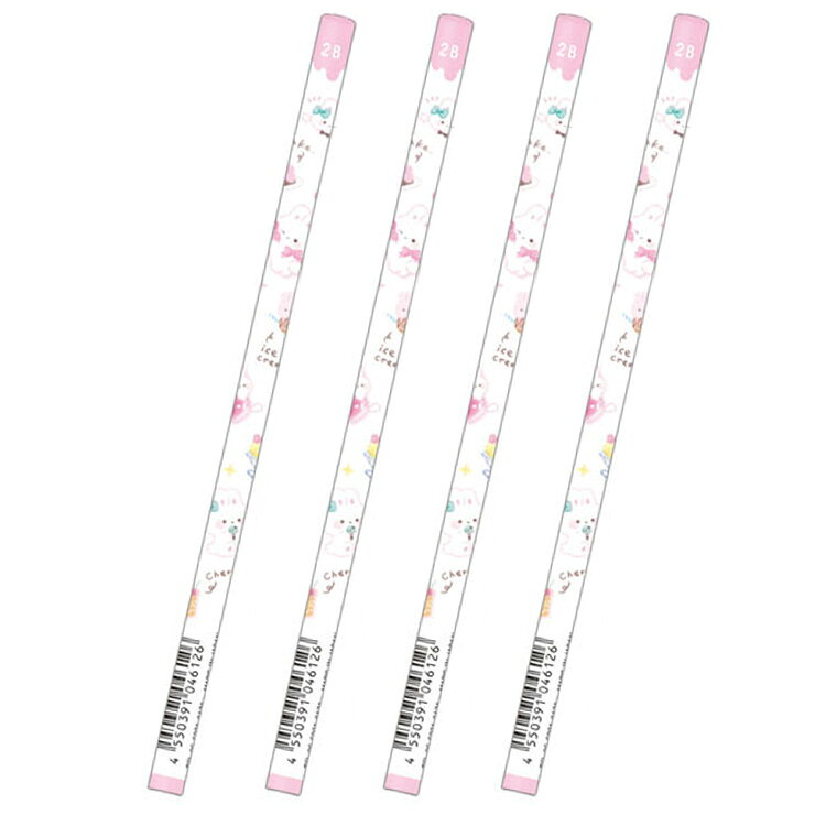 4本セット クラウドポップタイム 鉛筆2B丸 ストロベリーA 046126 第3弾