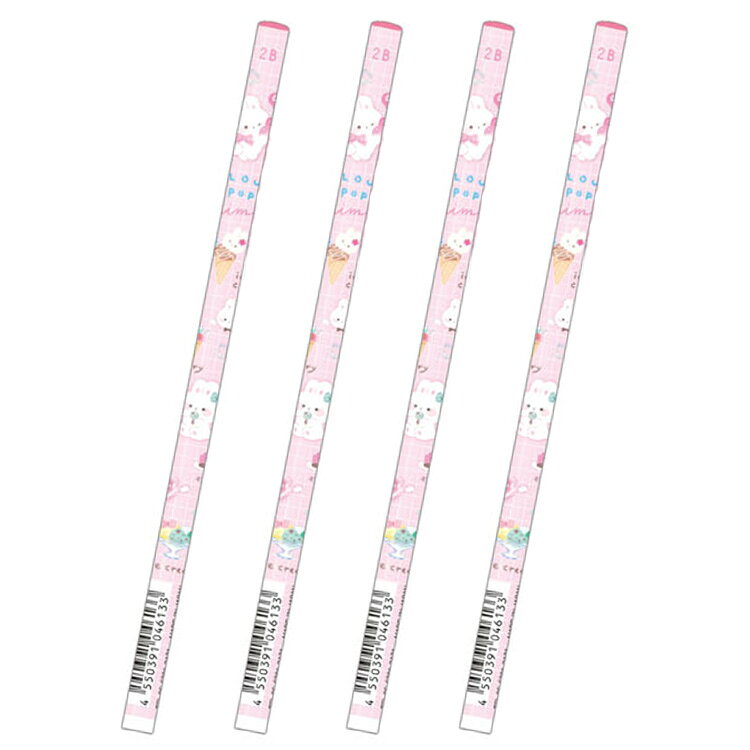 4本セット クラウドポップタイム 鉛筆2B丸 ストロベリーB 046133 第3弾