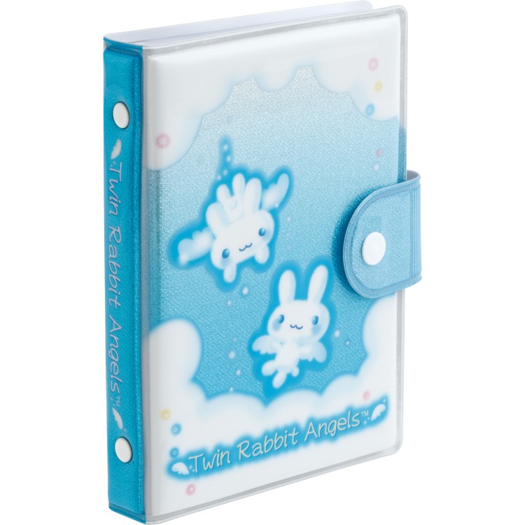 【3月下旬以降〜出荷】 ツインラビットエンジェル ふにふにシールバインダー ブルー うさぎ 6穴 シール帳 シールノート 雲 【お1人様1点限り】...