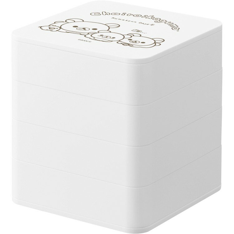 【3月中旬以降〜出荷】 リラックマ アクセサリートレイ スクエア チャイロイコグマのくまきゅんDays ホワイト アクセサリーケース 4段 四角 フェルトマット トレー