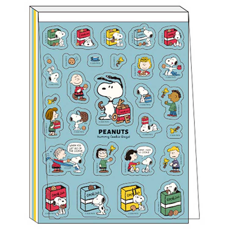 乐天商城 - スヌーピー メモパッド シール付 水色 308270 Yummy Cookie Days! PEANUTS ピーナッツ